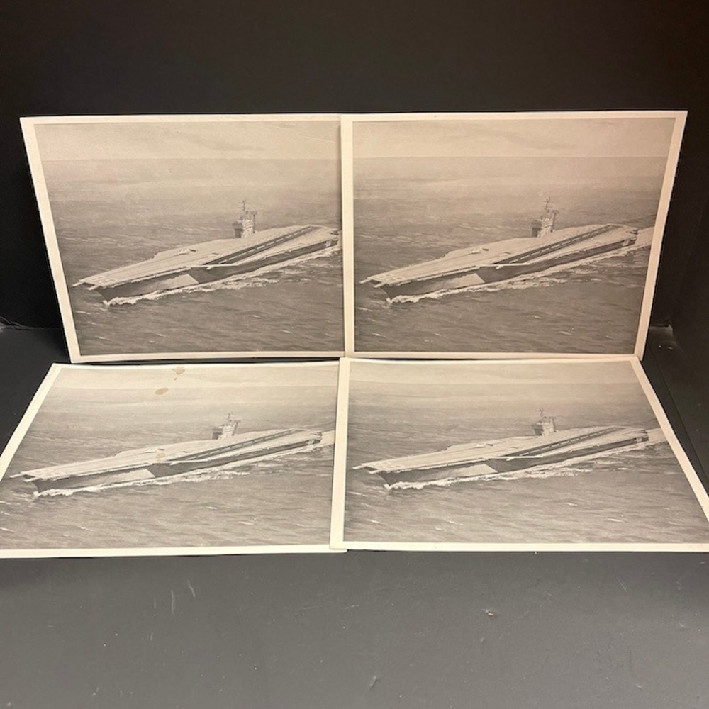 Vintage USS Nimitz CVN-68 Aircraft Carrier B&W Prints Set of 4‎ 11x8.5 Navy Art
